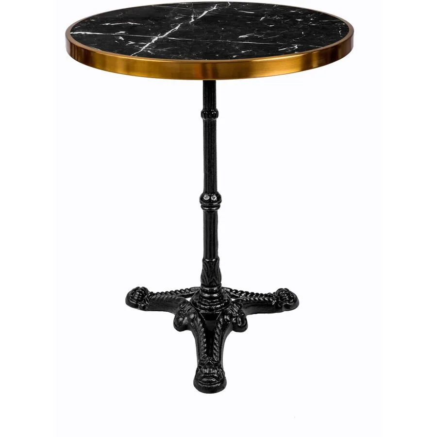 Bistrotisch Jannis Schwarz/Messing Marmor B 57 H 71 cm