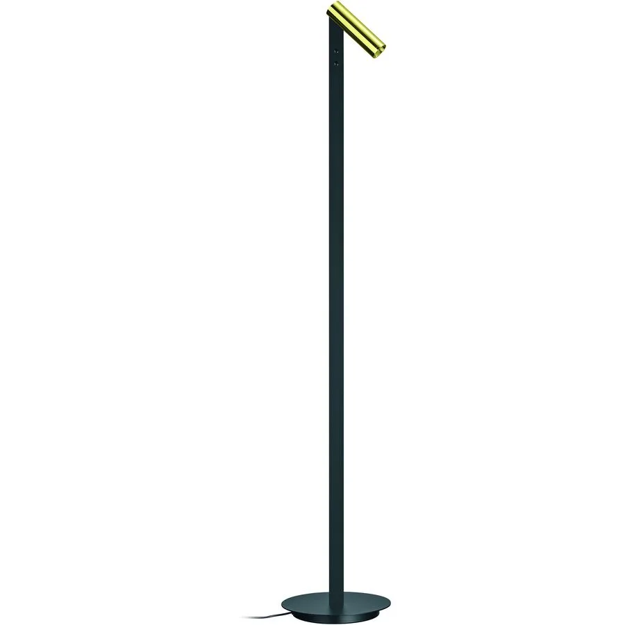 Designer-Steh/Leselampe rechts Bankamp Spot Messing blank dimmbar H 120 cm - LED - Lichtfarbe: Extra warmweiss - Material: Aluminium/Eisen/Acryl -
