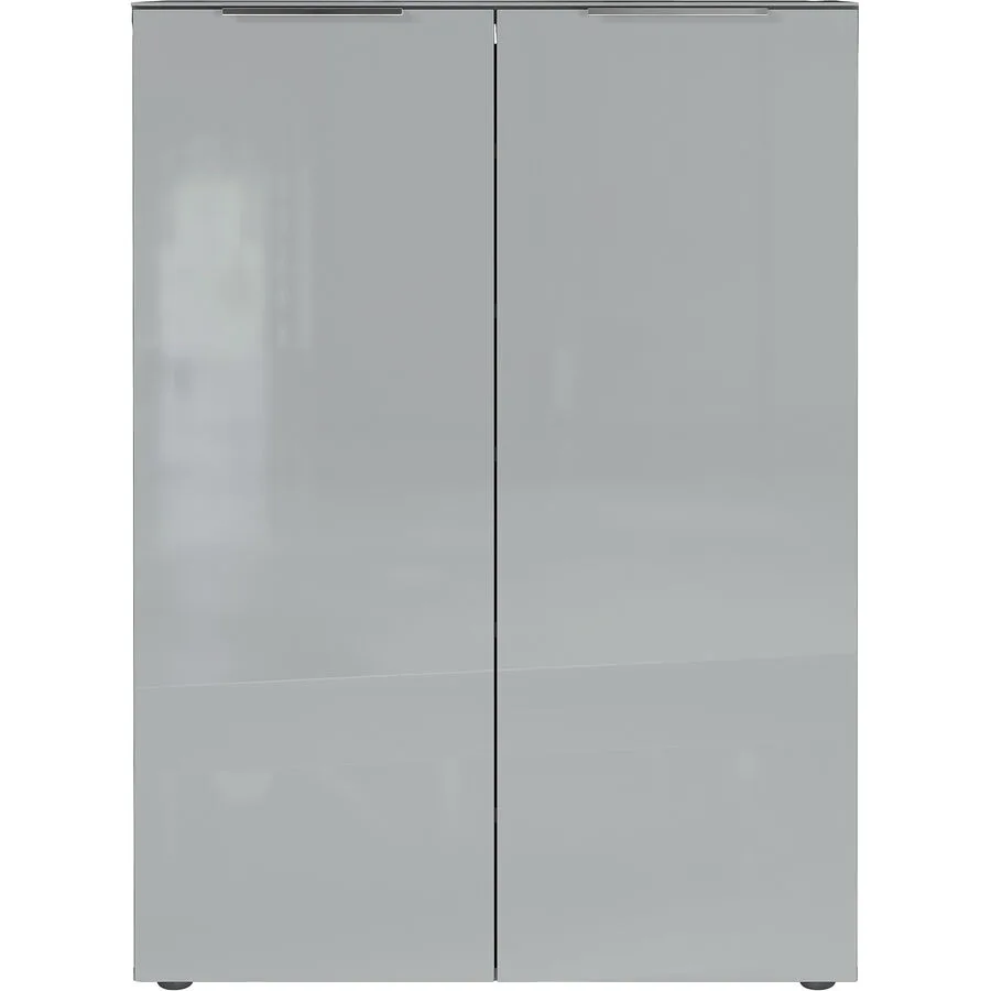 Schuhschrank Yuna graphit Holzwerkstoff/Glas B 87 H 120 cm