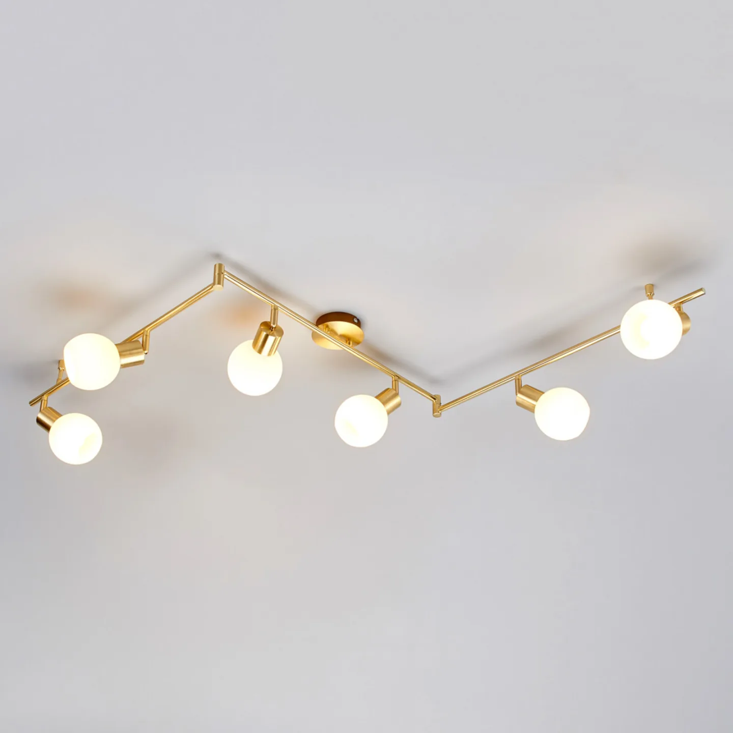 Eleina 6 Deckenleuchte Brass - Lindby ELAINA - Wohnzimmer - Modern - Metall - Mehrflammig