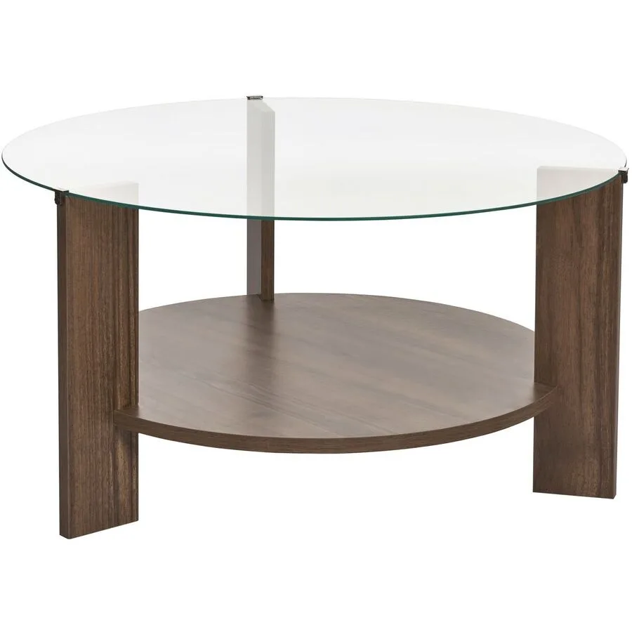 Salontisch Georis Walnuss/transparent Glas/Holzwerkstoff B 75 H 40 cm