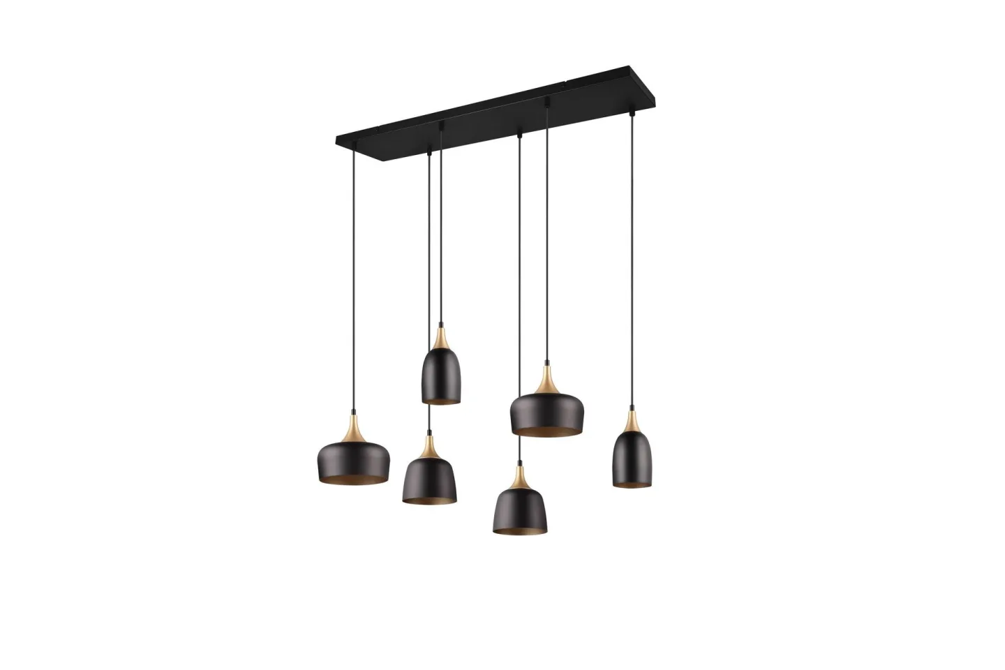 Chiraz Taklampa 6L E27 mattsvart/ mattmässing - Matt svart/Matt mässing