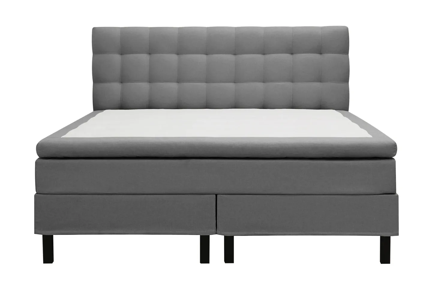 HVILA Classic Komplett Sängpaket 160x200 cm Kontinentalsäng med rutad sänggavel - Grå