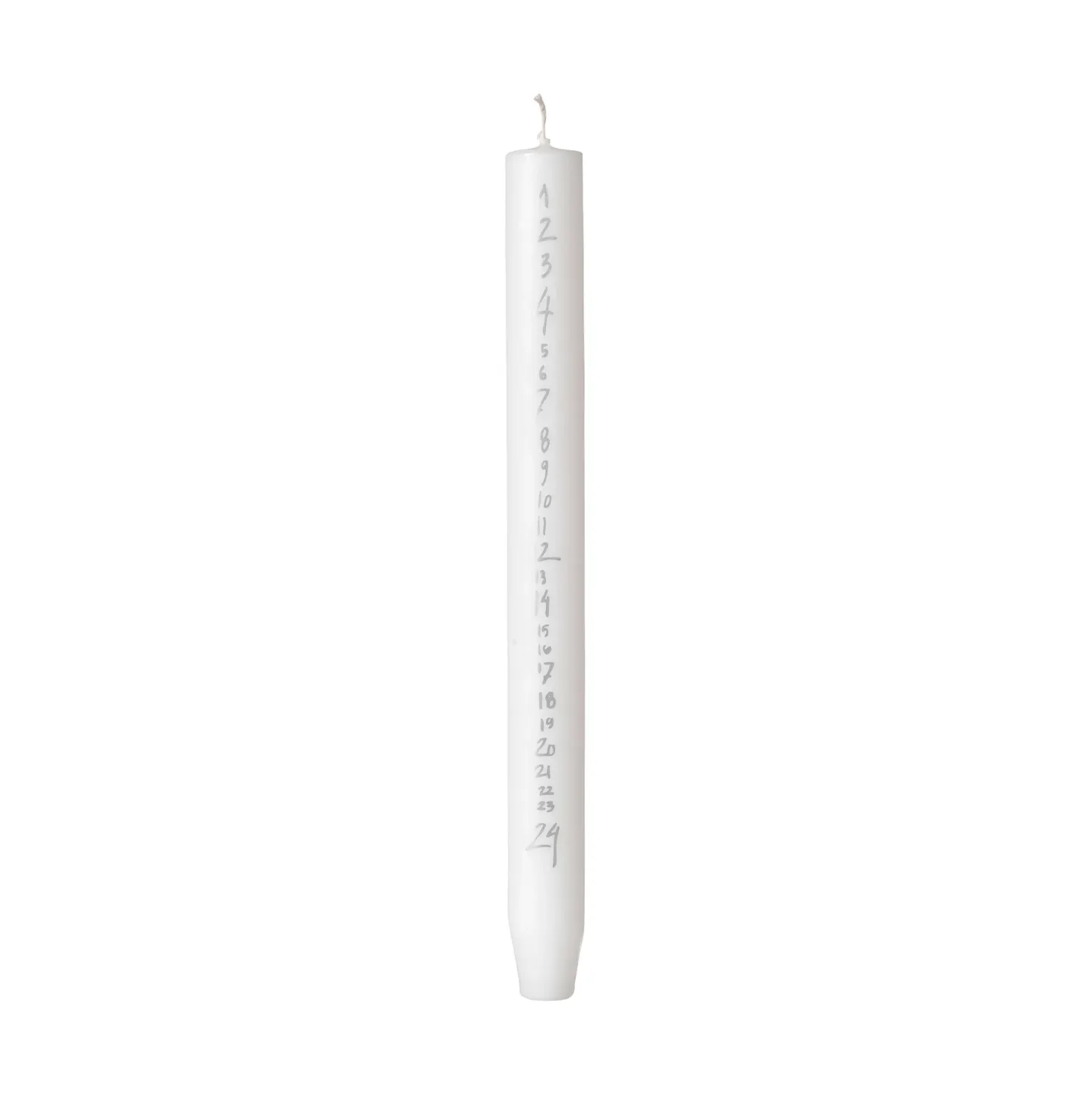 Broste Copenhagen Handwritten kalenderljus Pure White-Silver