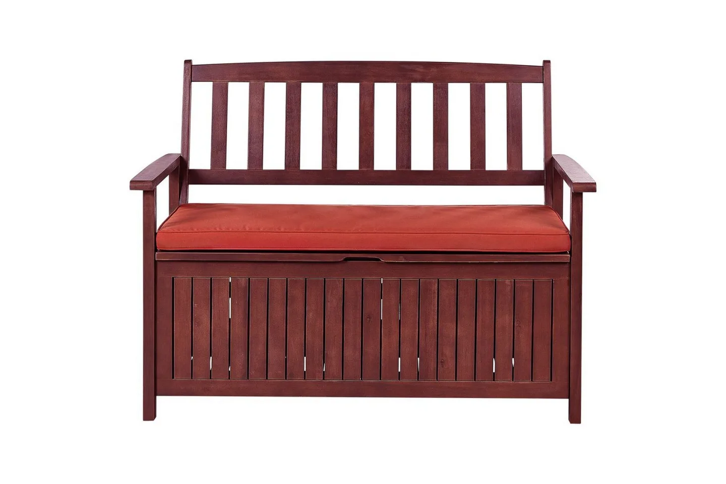 Trädgårdsbänk med dyna Sovana Rödbrun/rött, 120 cm - Rödbrun/rött, 120 cm