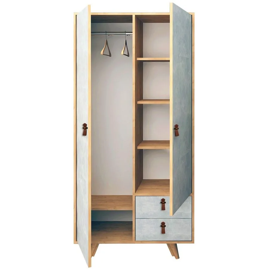 Kleiderschrank Uyumak eiche Melamin B 100 cm
