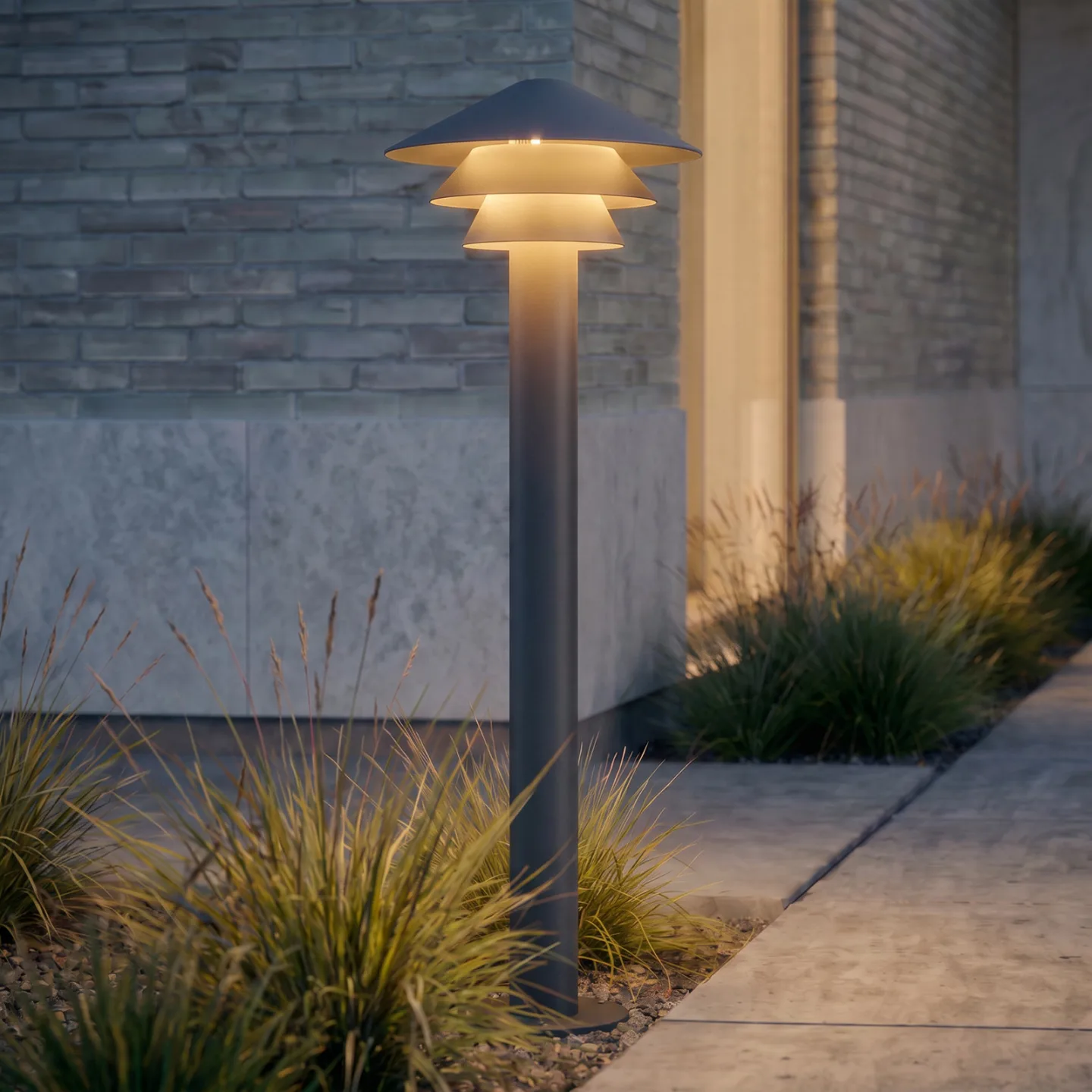 Montaro LED-gatelampe, antrasitt, 110 cm, aluminium, IP54 - Lucande - Moderne - Med en lyskilde