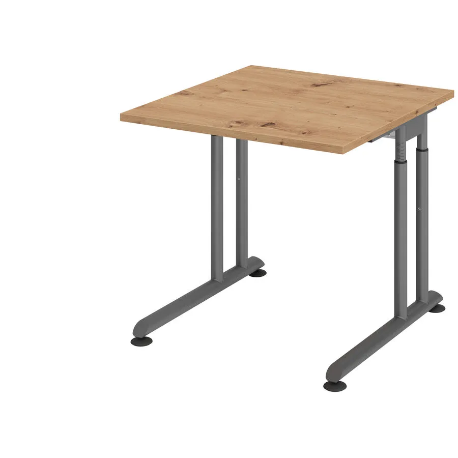Schreibtisch Office Asteiche Holzwerkstoff Höhenverstellbar B 80 T 80 cm