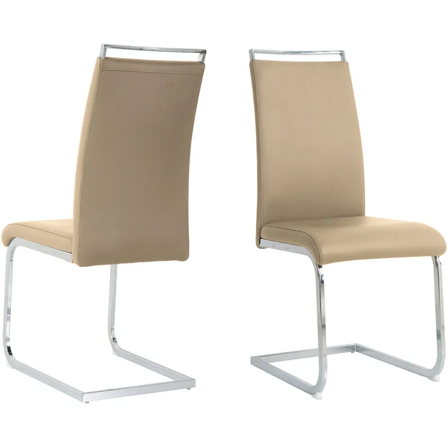 Stuhl 2er-Set Nira taupe Kunstleder