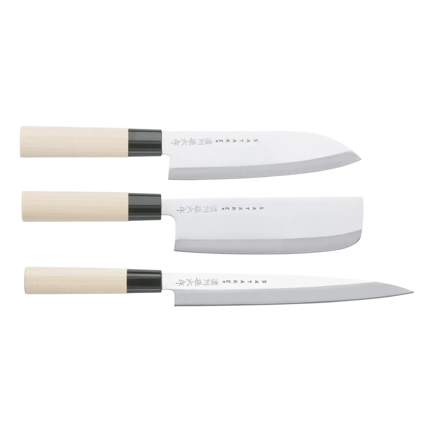 Satake Satake Houcho knivset nakiri, sashimi & santoku 3 delar