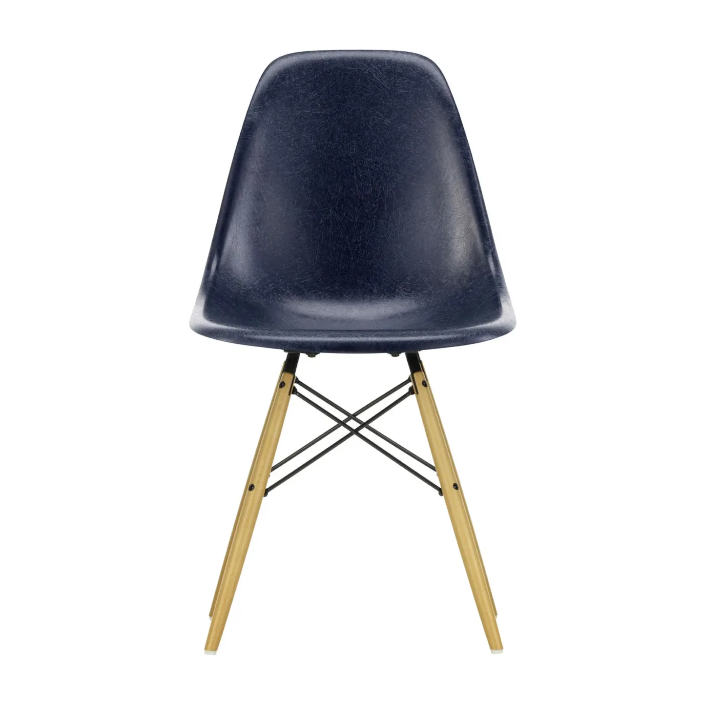 Vitra Eames Fiberglass Chairs DSW stol navy blue, lönnben