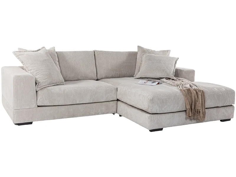 Ecksofa SUNNY Cord-Stoff cream