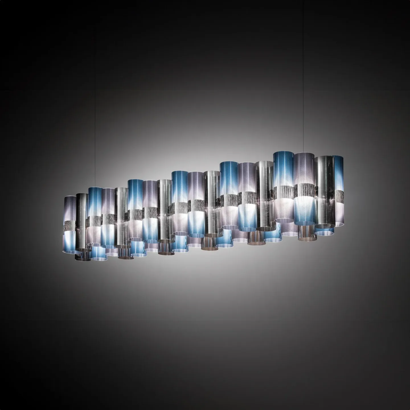 LED-Hängelampe La Lollo blau-violett, 140 cm - Slamp - Wohnzimmer - Design - Kunststoff - Mit Schirm