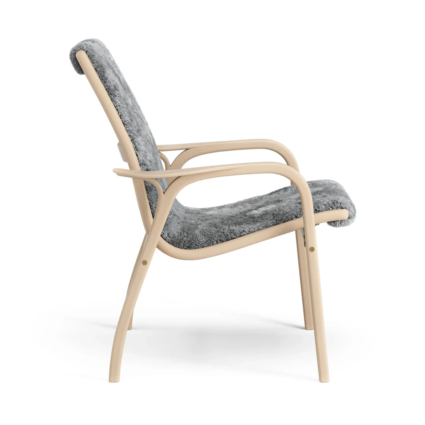Swedese Laminett Sessel lackierte Buche/Schaffell Scandinavian Grey (grau)