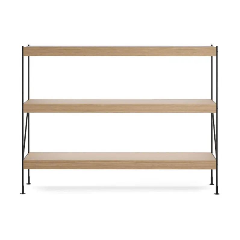 Audo Copenhagen Zet hyllsystem natural oak, 1x3, black steel base