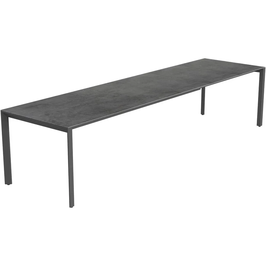 Gartentisch ausziehbar Tropea Schwarz matt / Beton dunkel Keramik/Stahl pulverbeschichtet B 220 T 90 cm - Möbel Konfigurator: Traummöbel individuell