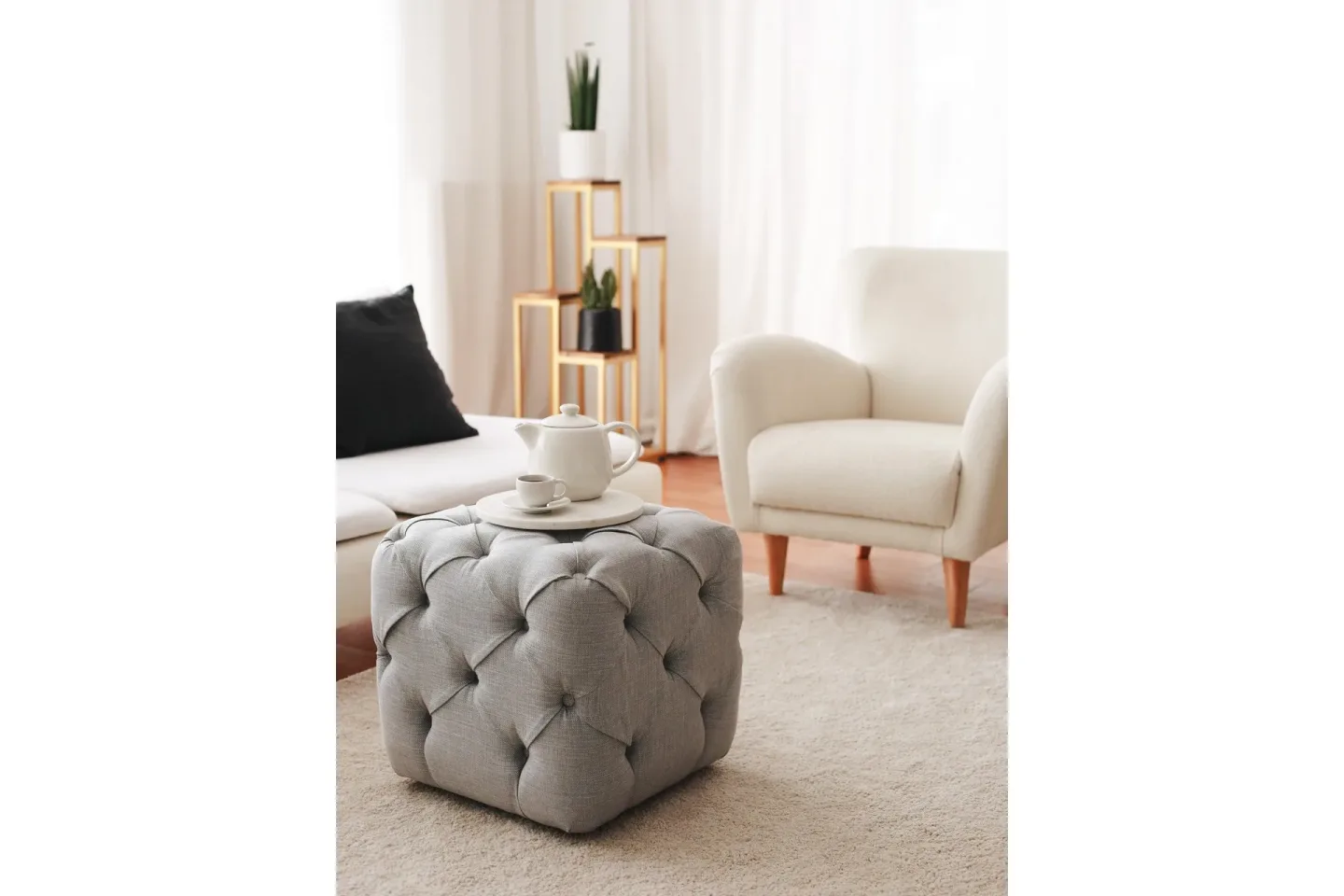 Naman Sittpuff 48 cm - Grå