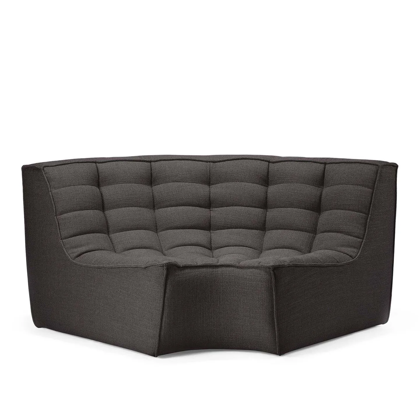Ethnicraft - N701 Round Corner - Dark Grey - Soffor - Jacques Deneef - Grå - Trä/Textilmaterial/Skum