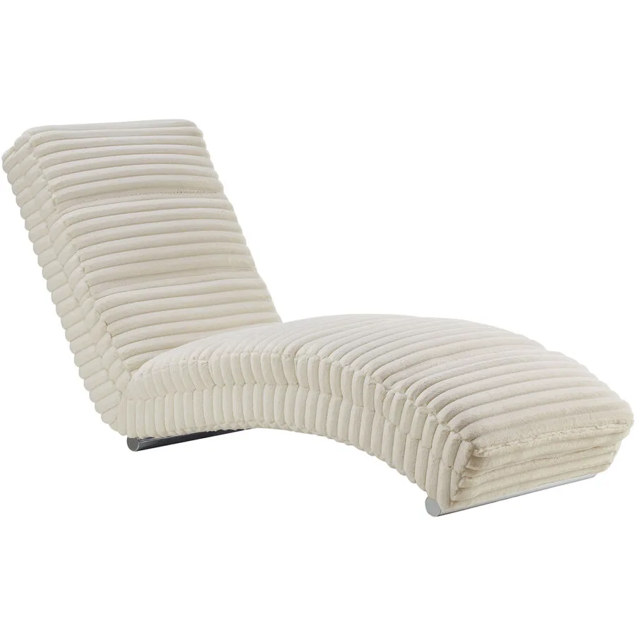Chaiselongue Idis Beige Cordstoff, Metall B 170 T 60 H 82 cm