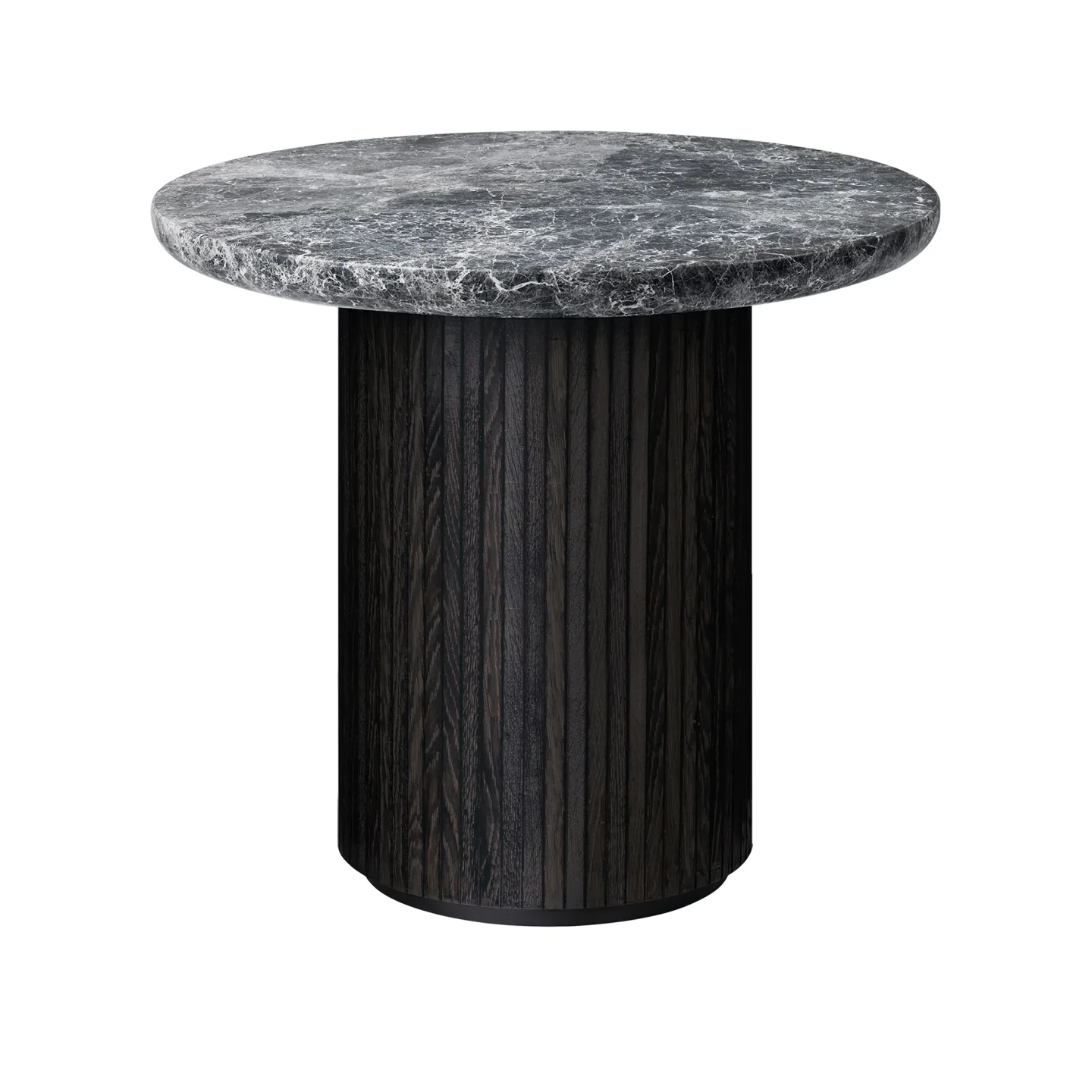 Gubi - Moon Lounge Table Round H55 x Ø60, Grey Emperador - Sidobord - Space Copenhagen