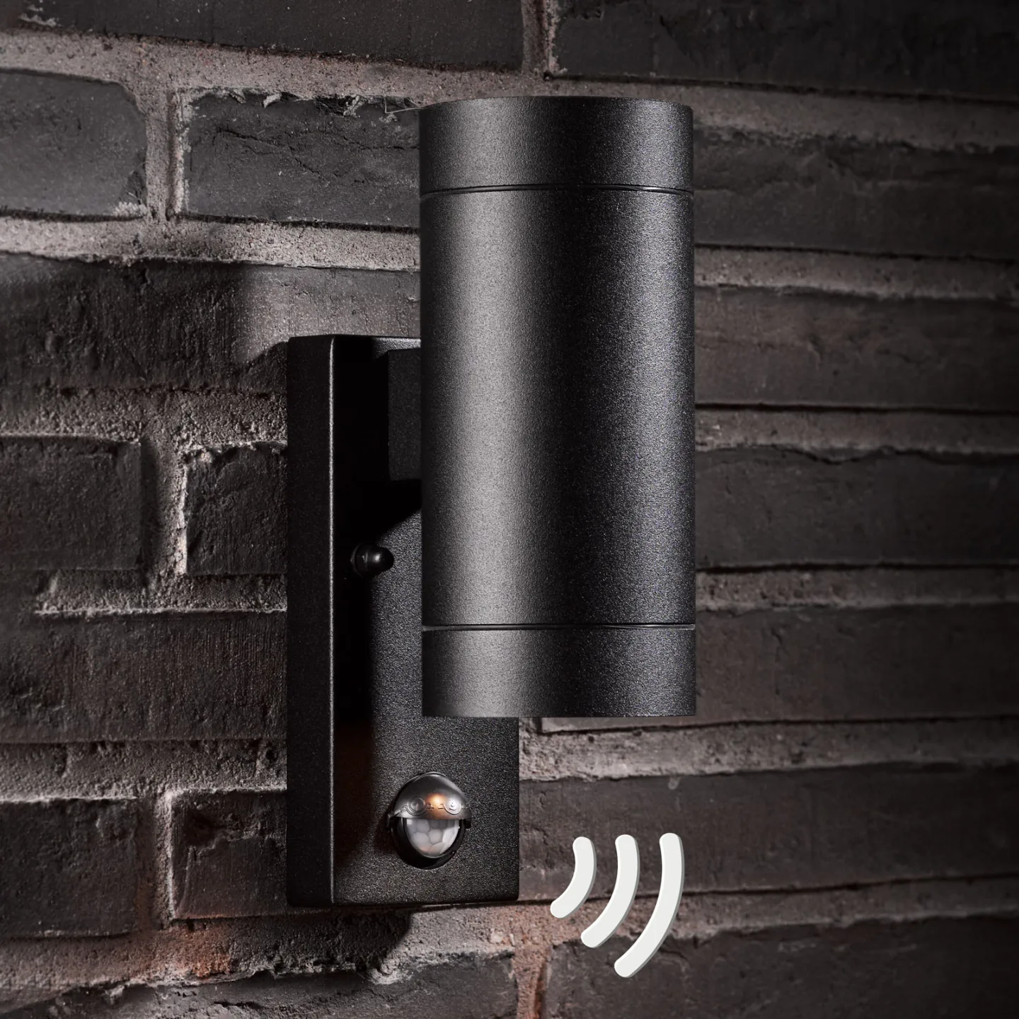 Tin Maxi Double Vägglampa w/Sensor Black - Nordlux TIN Maxi Sensor - Modern - Metall - Med flera ljuskällor