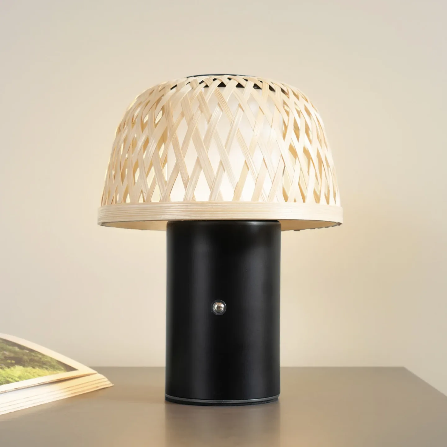 Nifelia LED-Akku-Tischlampe, Bambus, CCT, dimmbar - Lindby - Esszimmer - Modern - Einflammig