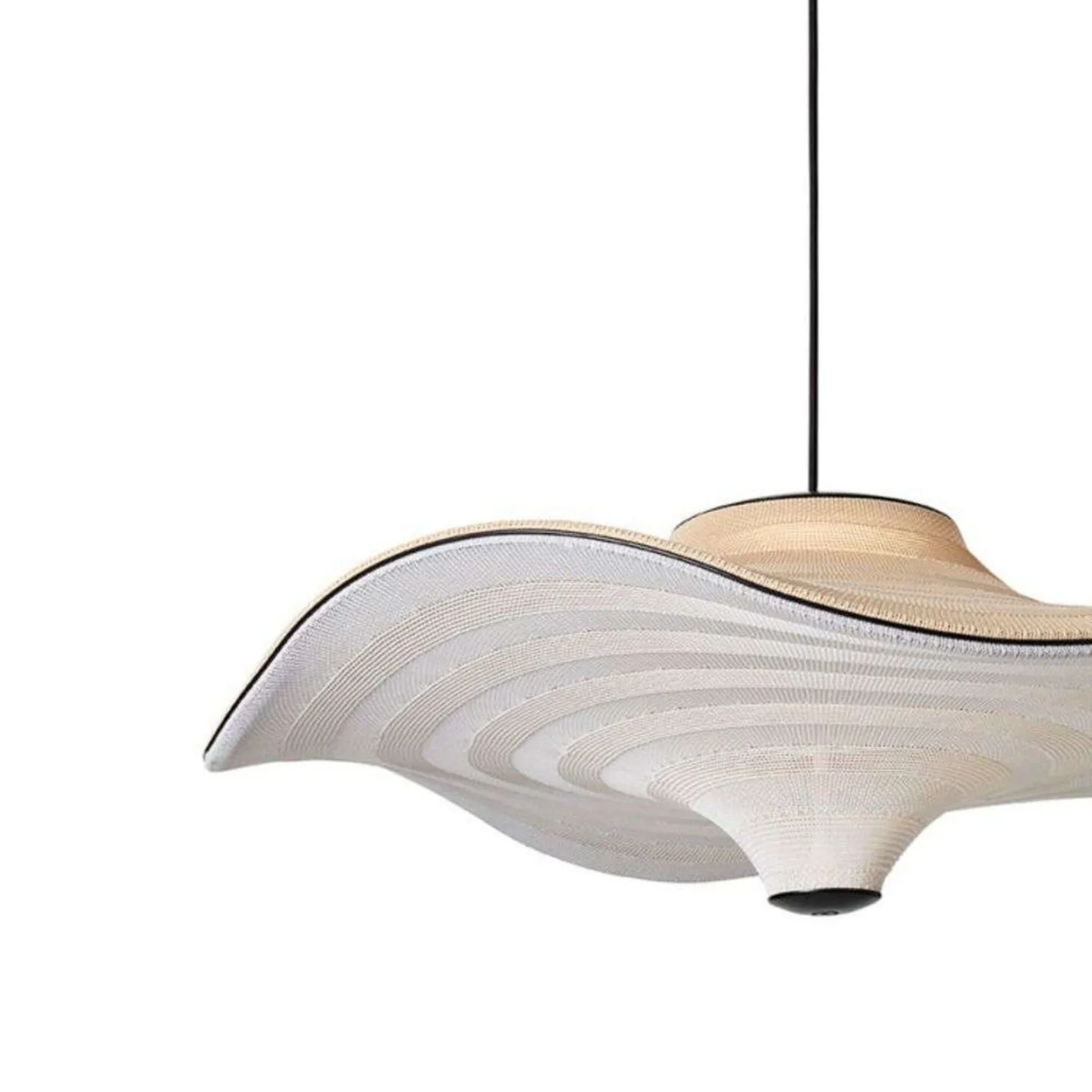 Flying Ø96 LED Pendelleuchte Golden Sand - Made By Hand - Schlafzimmer - Stoff / Textil