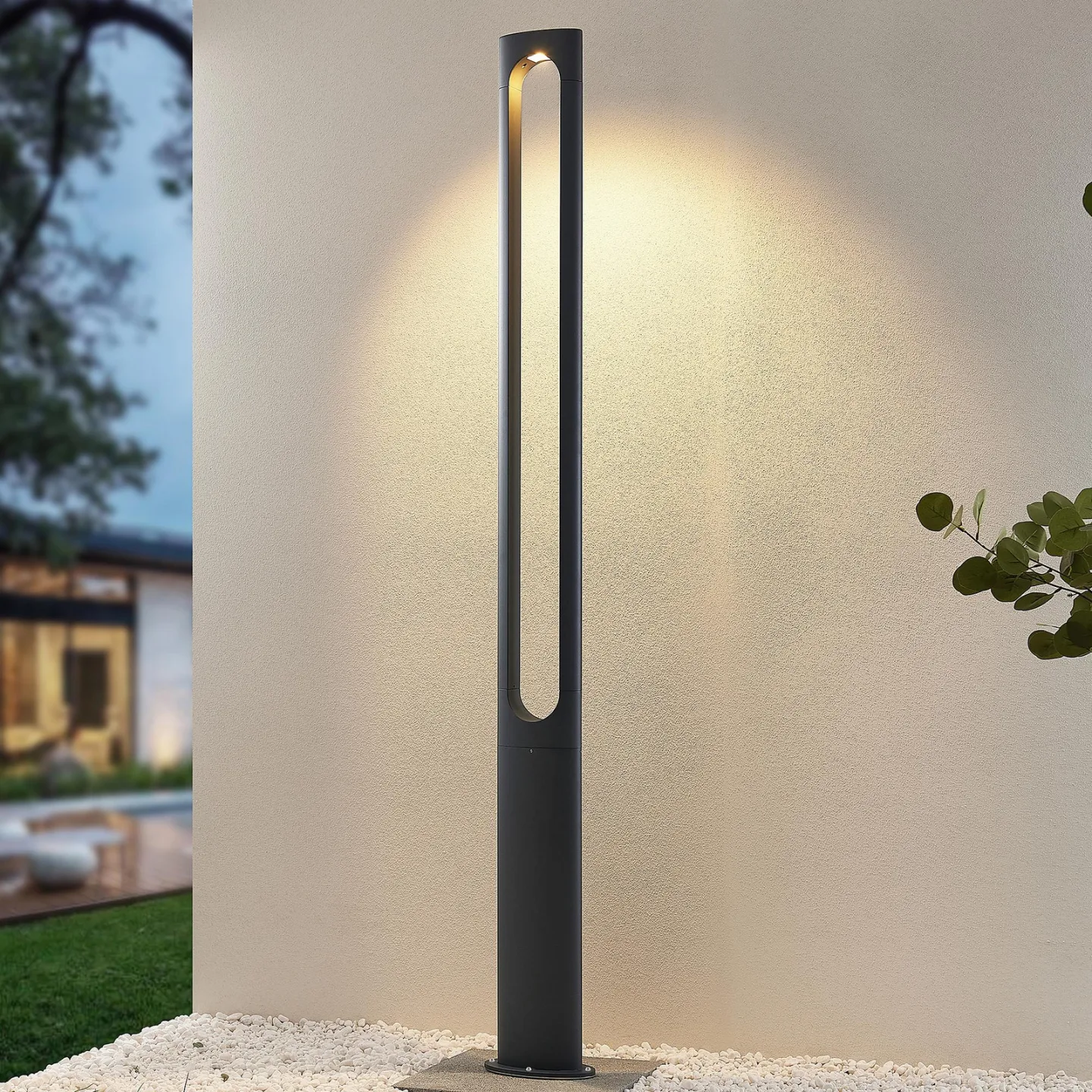 Dovino Außen Gartenleuchte H200 Dark Grey - Lucande - Modern - Aluminium - Einflammig