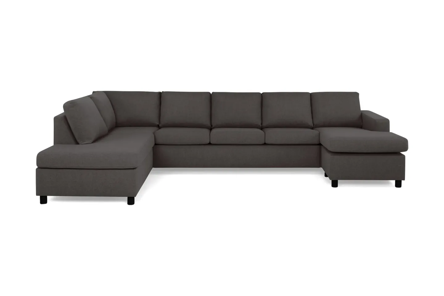 Crazy 5-sits Vänstervänd U-formad X-Large Soffa med Divan och Schäslong i Tyg - Mörkgrå