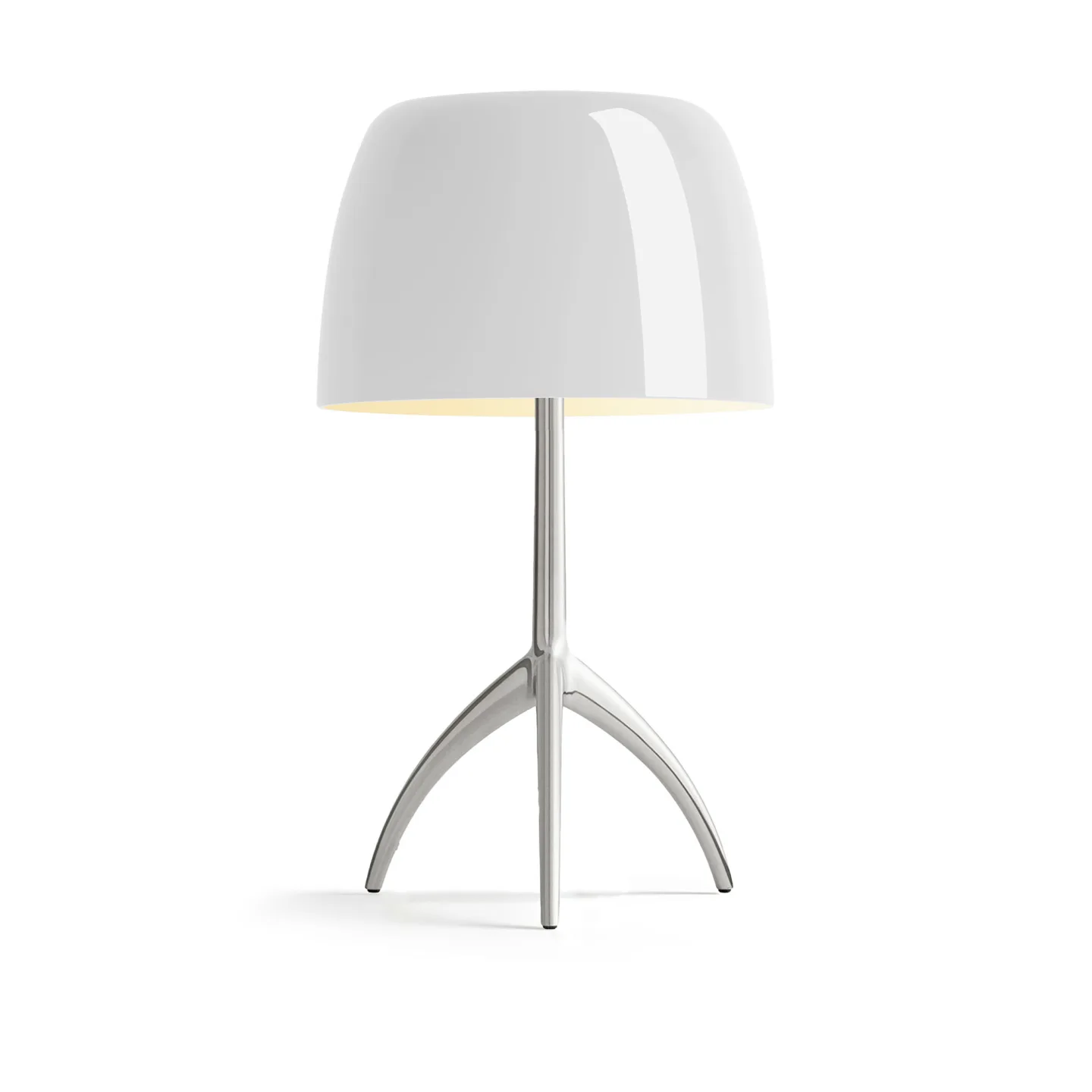 Foscarini - Lumiere piccola bordslampa vit skärm med aluminium fot dimbar - Bordslampor - Rodolfo Dordoni - Vit