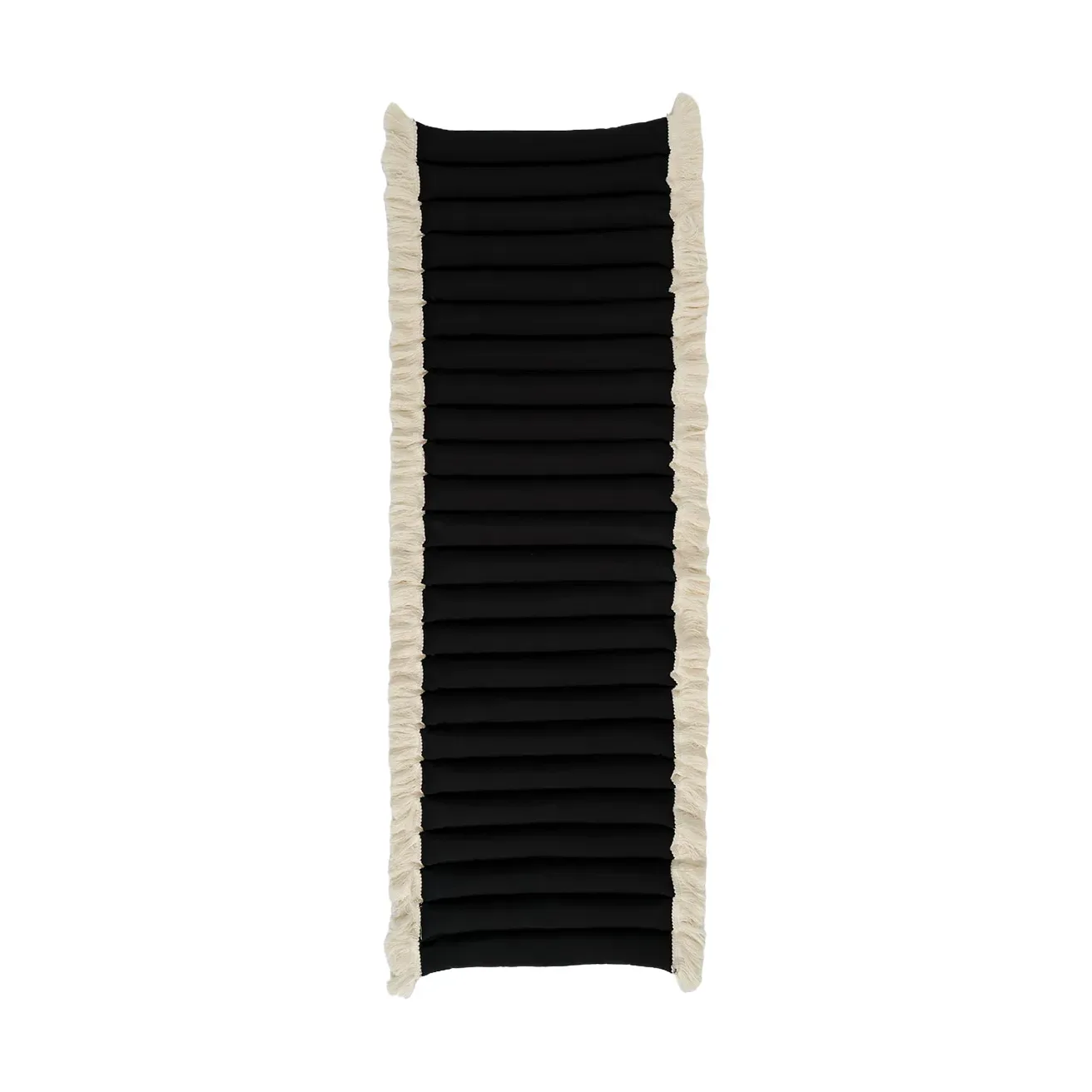 Garden Glory Garden Glory Sitzkissen mit Fransen Schwarz, Offwhite-Fransen, 38x120 cm