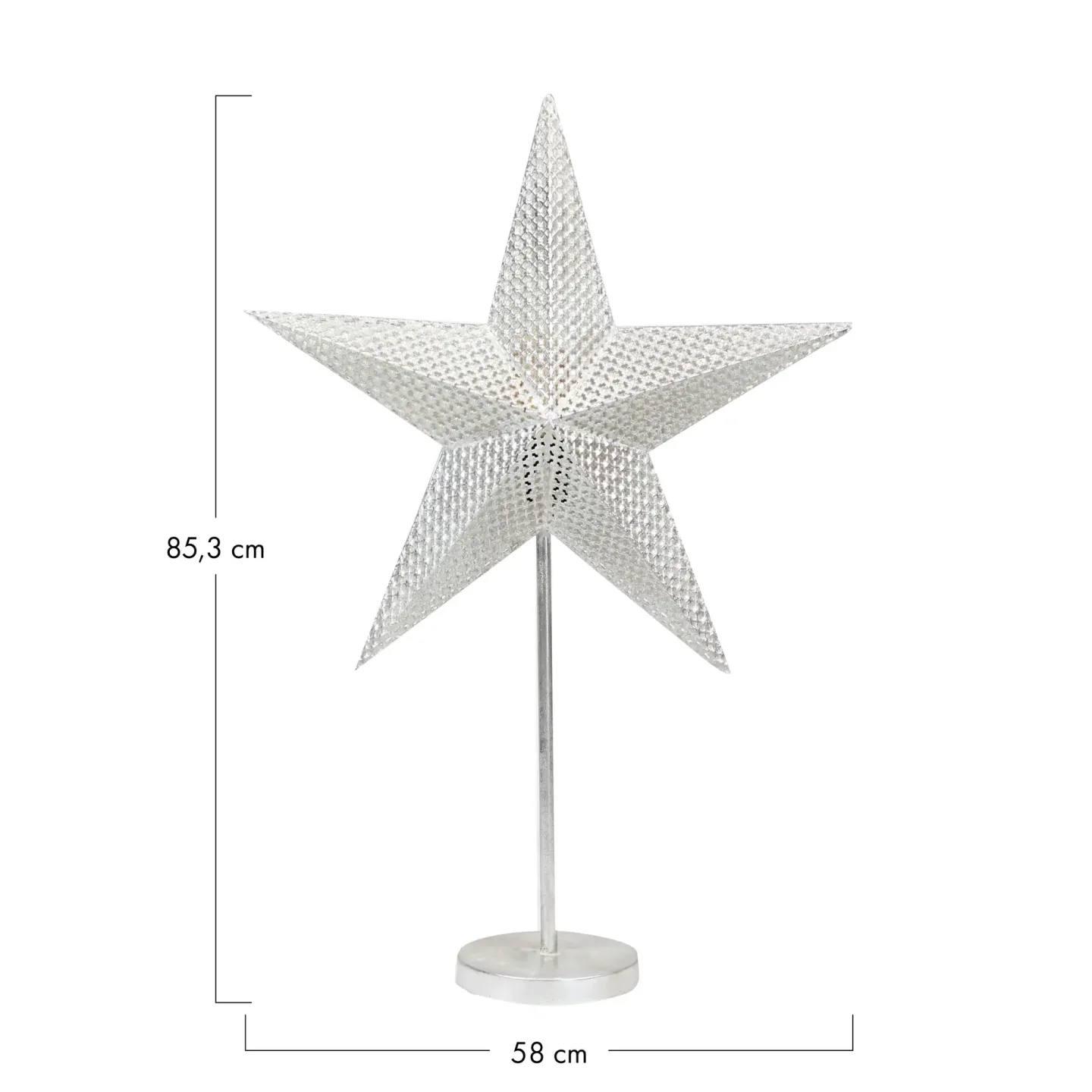 Decofinder Tischleuchte Stern Aus Metall, Silber H: 86 cm | Schubiger Möbel