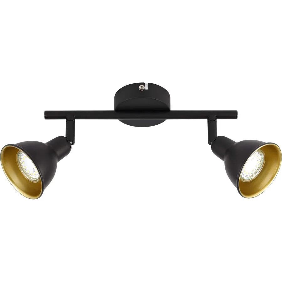 Spot Diogo Gold/Schwarz Metall 28 cm 11 cm - Farbe: schwarz-gold - LED - Lichtfarbe: Warmweiss - LED Energiesparlampen