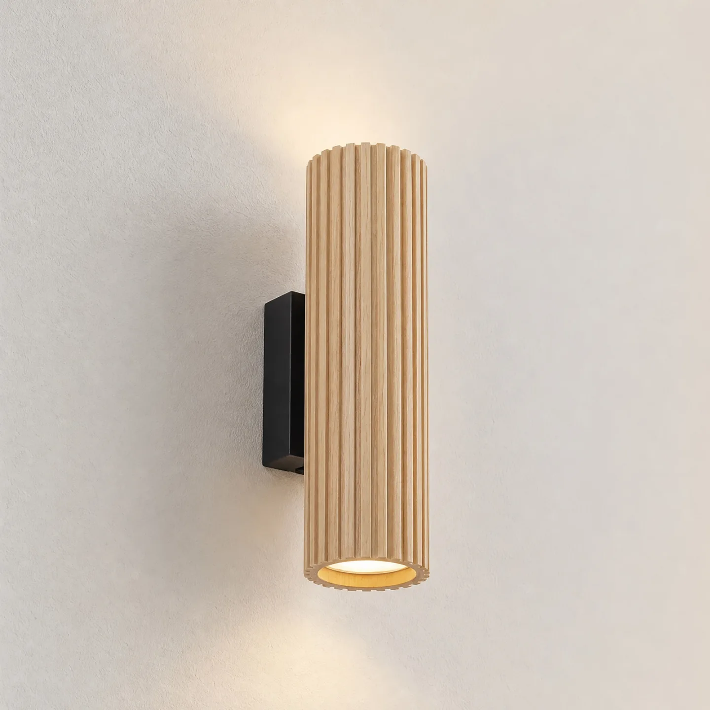 Stralino Wandleuchte, Holz, Höhe 22 cm, zweiflammig, GU10 - Lindby - Wohnzimmer - Modern - Mit Schirm