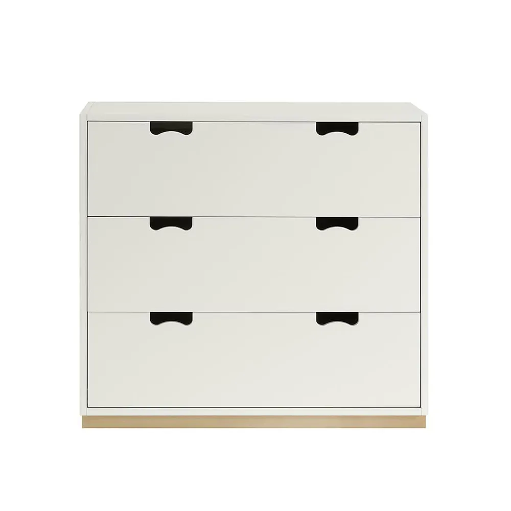 Asplund Snö A3 Kommode White, Eichsockel