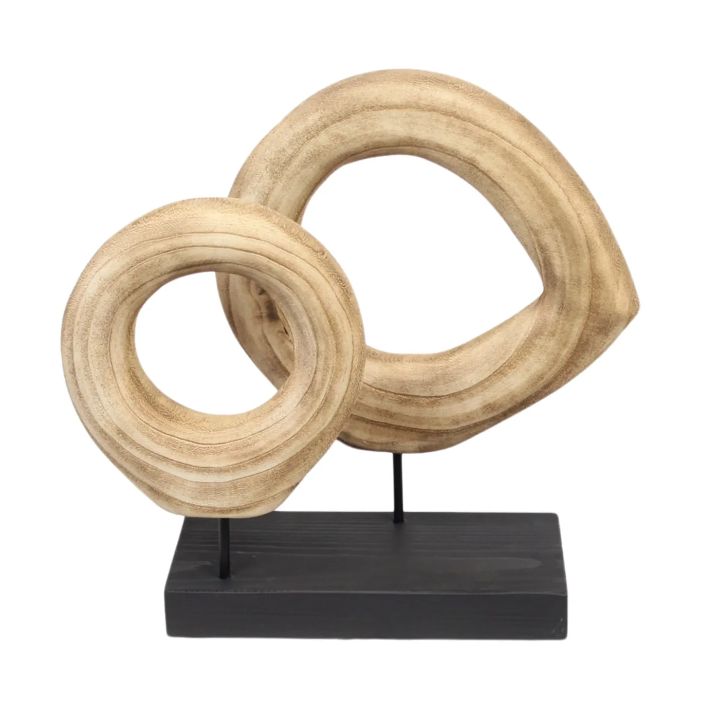 Decofinder Objekt 2er Holzring, Natur-Schwarz | Schubiger Möbel