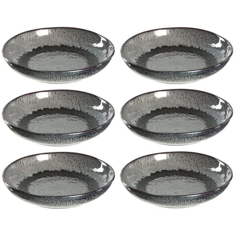 Suppenteller-Set Leonardo anthrazit Keramik D 21 cm 6 Stk