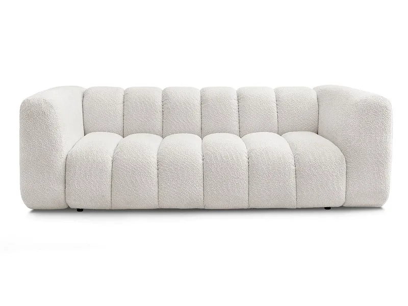 3er Sofa BOBOCHIC TALIA Boucle-Stoff weiss