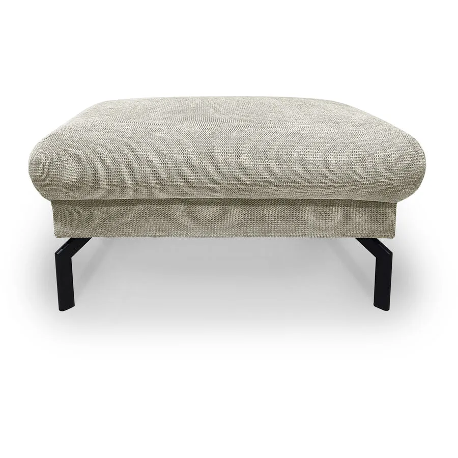 Hocker Gomero Hellgrau, Schwarz Stoff, Metall H 46 B 90 cm