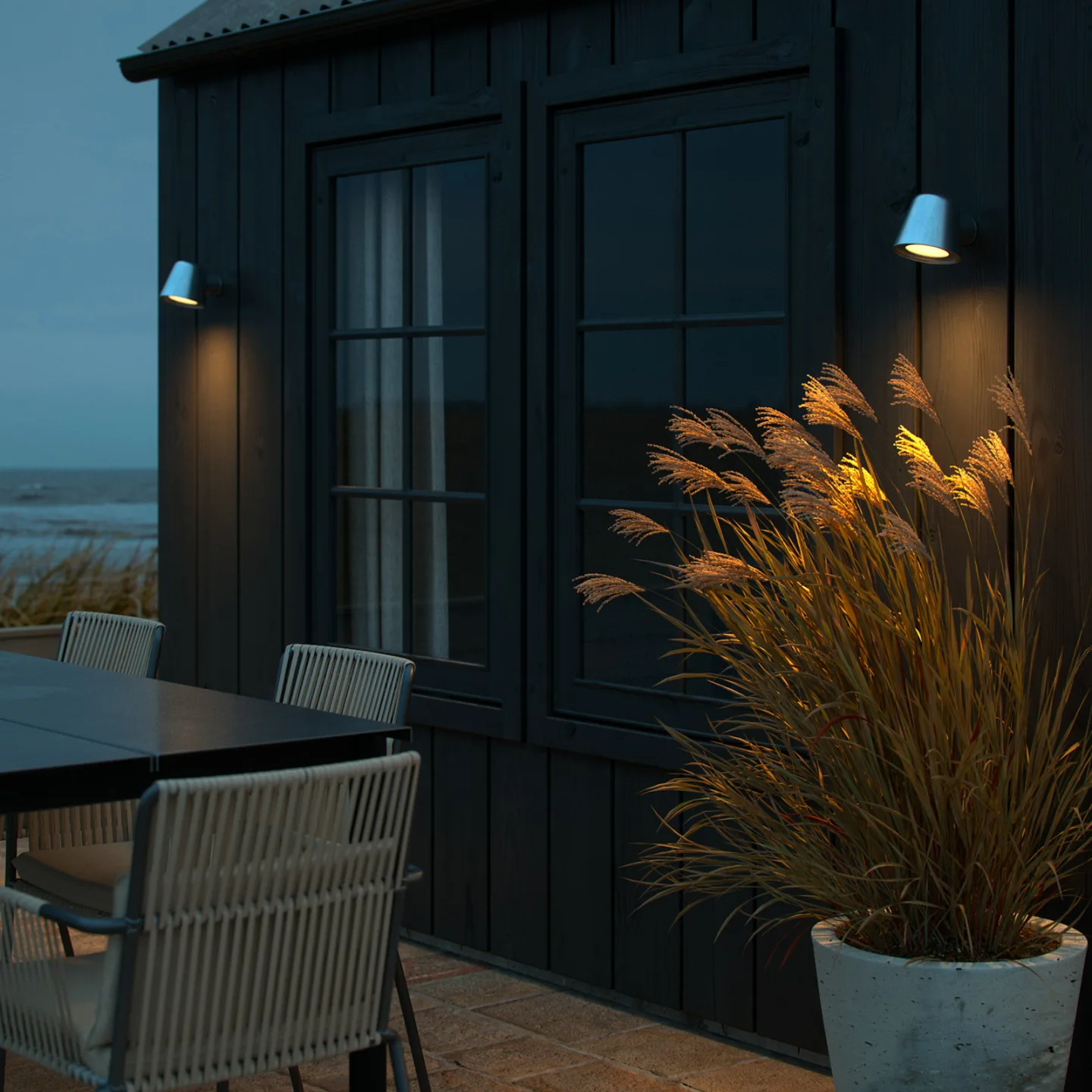 Aleria Udendørs Væglampe Galvanized - Nordlux - Moderne - Metal - Med én lyskilde