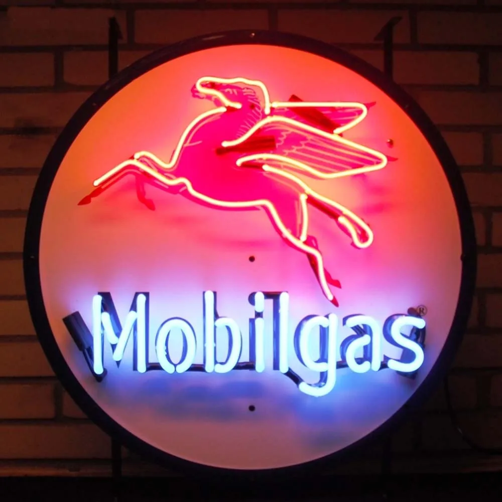 Neonskylt Mobil med bakgrund