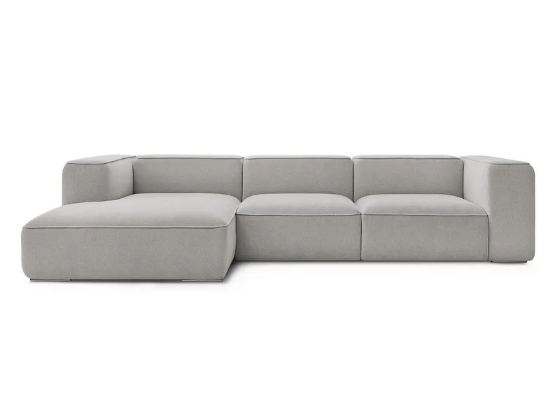Ecksofa BOBOCHIC ZEPHYR Stoff mit Textur hellgrau