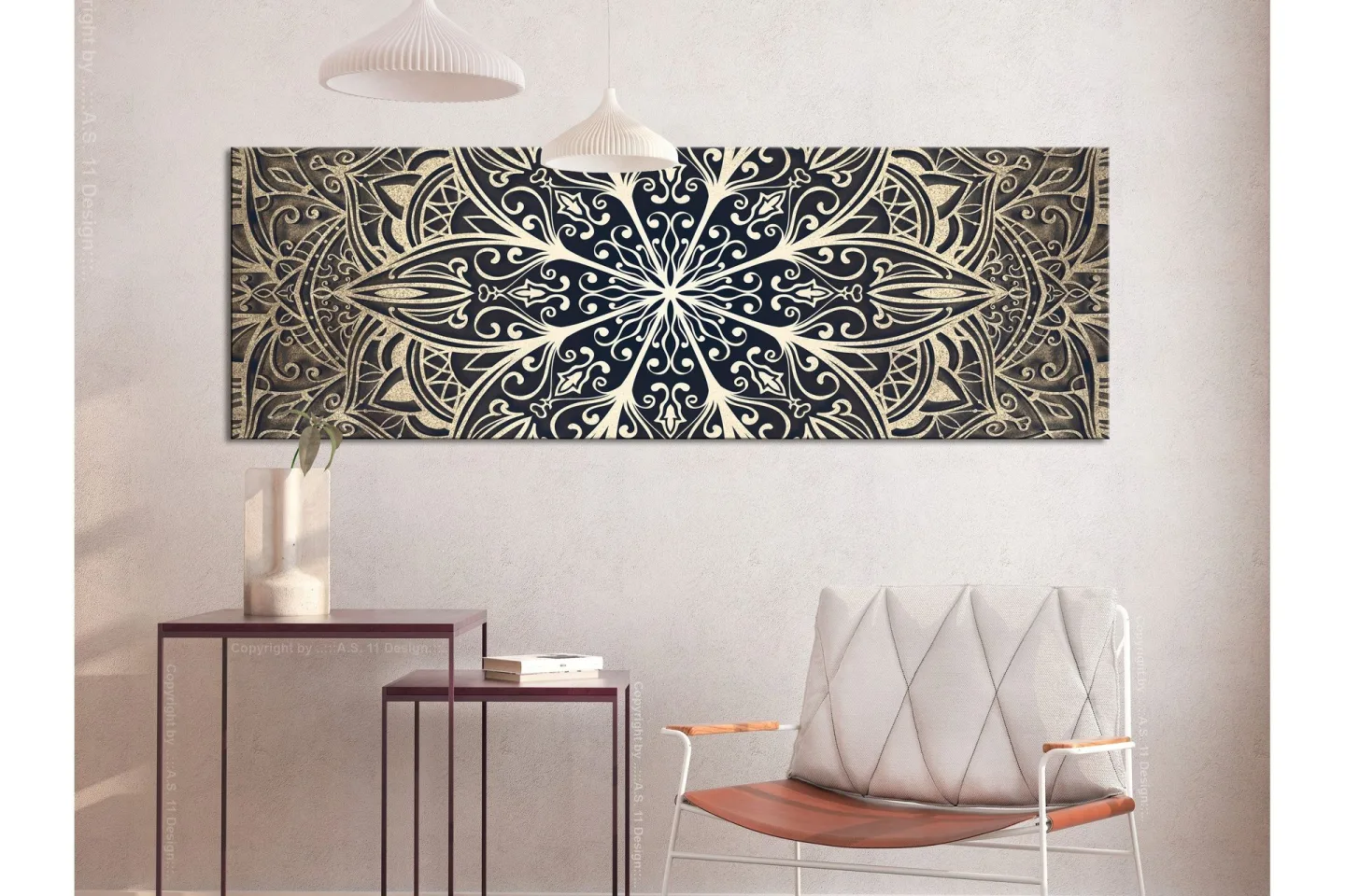 Tavla Feathers (1 Part) Brown Narrow 120x40 -