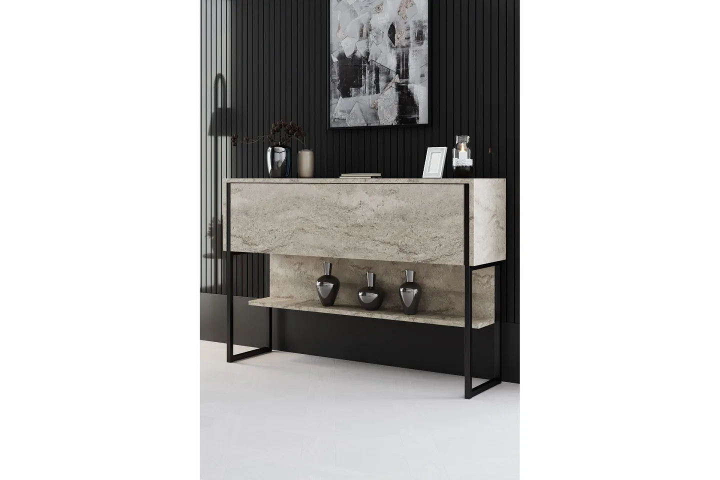 Luxe Byrå 120 cm - Beige/Svart
