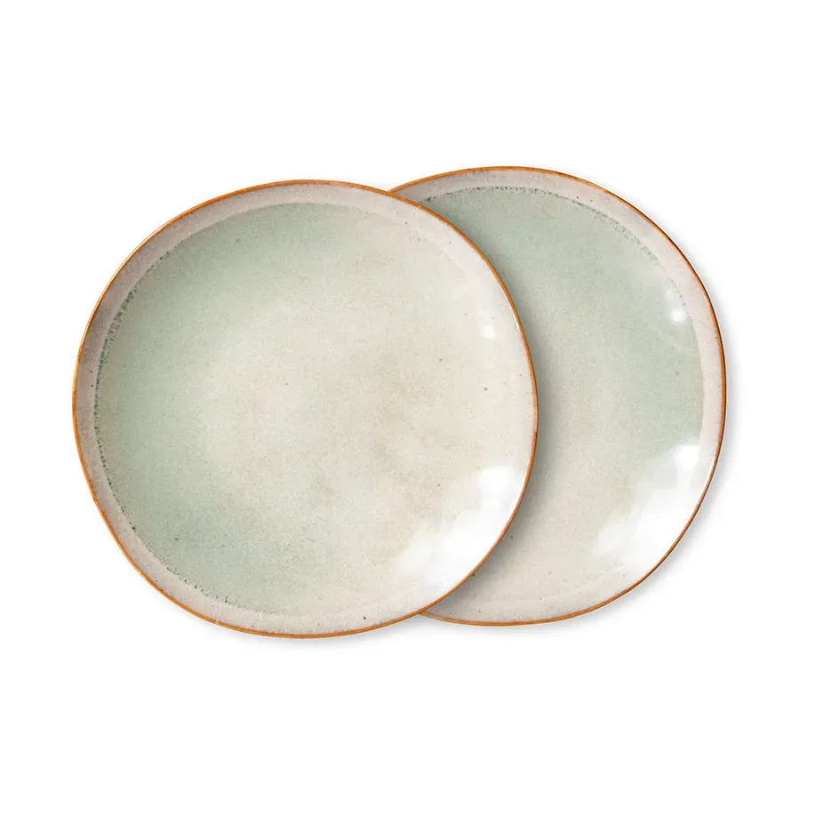 HKliving 70's Teller 22cm 2er Pack Mist