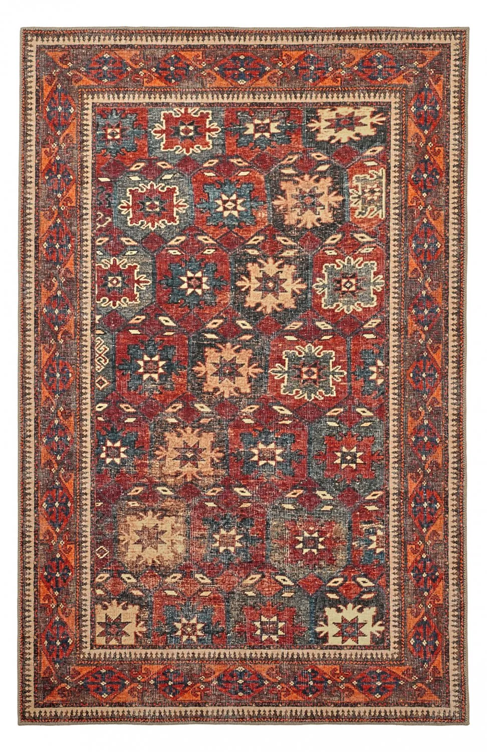 Flatvevd teppe - Khalamir (rød) (Størrelse: 150 x 230 cm)