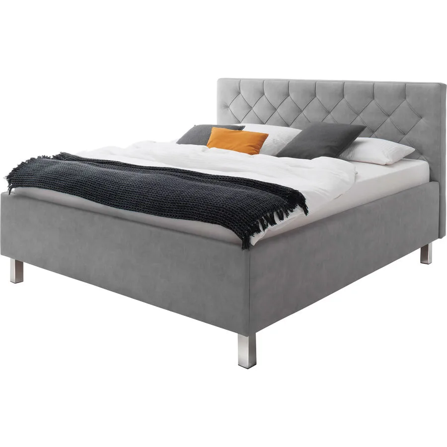 Bett Belial hellgrau Bezug Stoff 160 x 200 cm