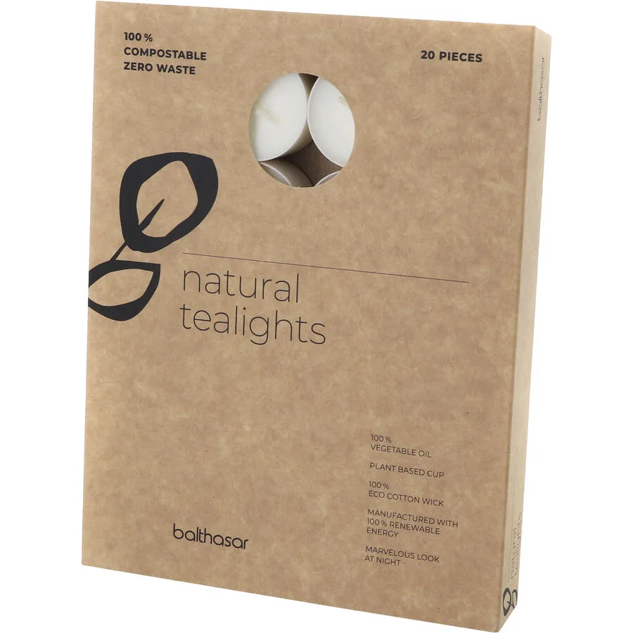 Balthasar Teelichter Natural Weiss Wachs