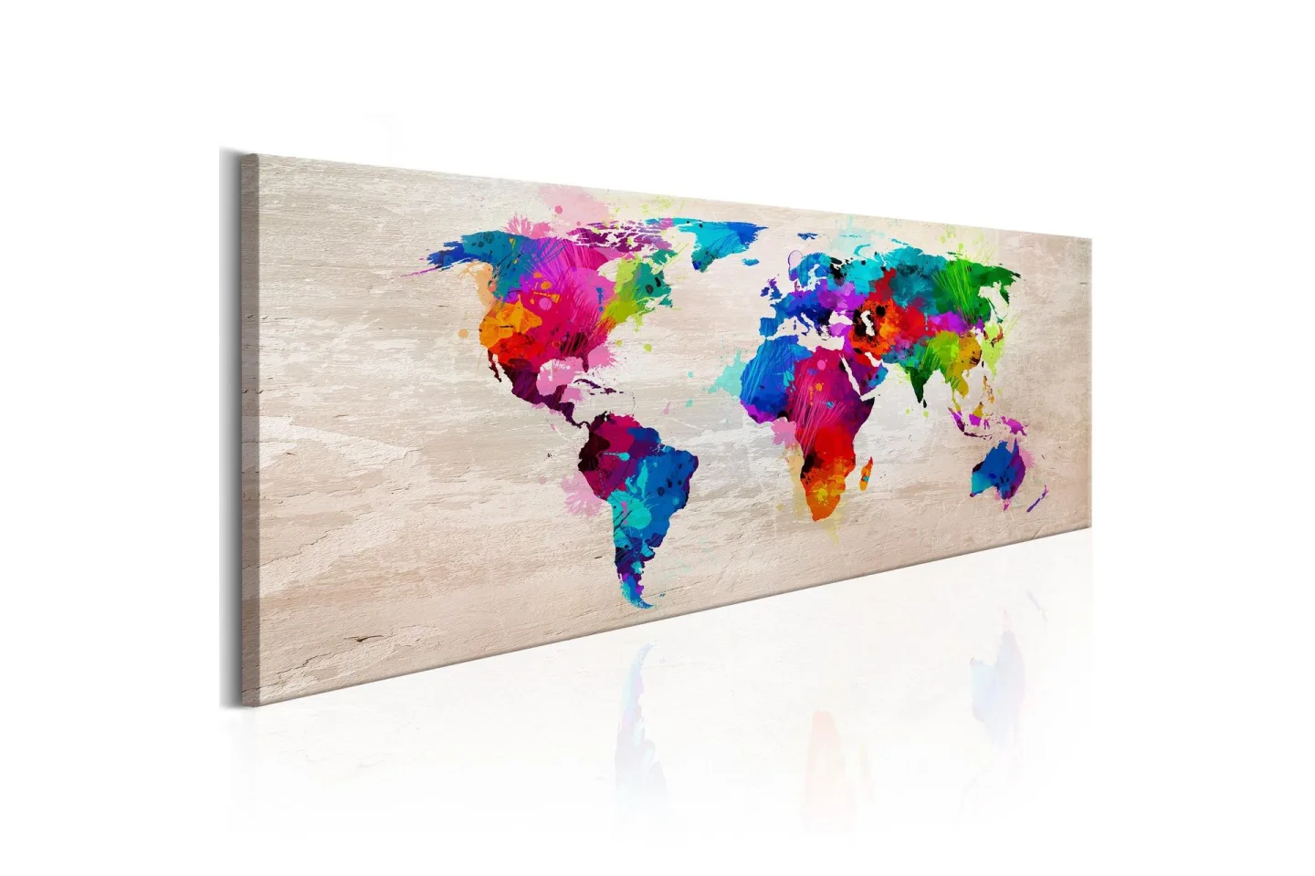 Tavla World Map: Finesse of Colours 120x40 -