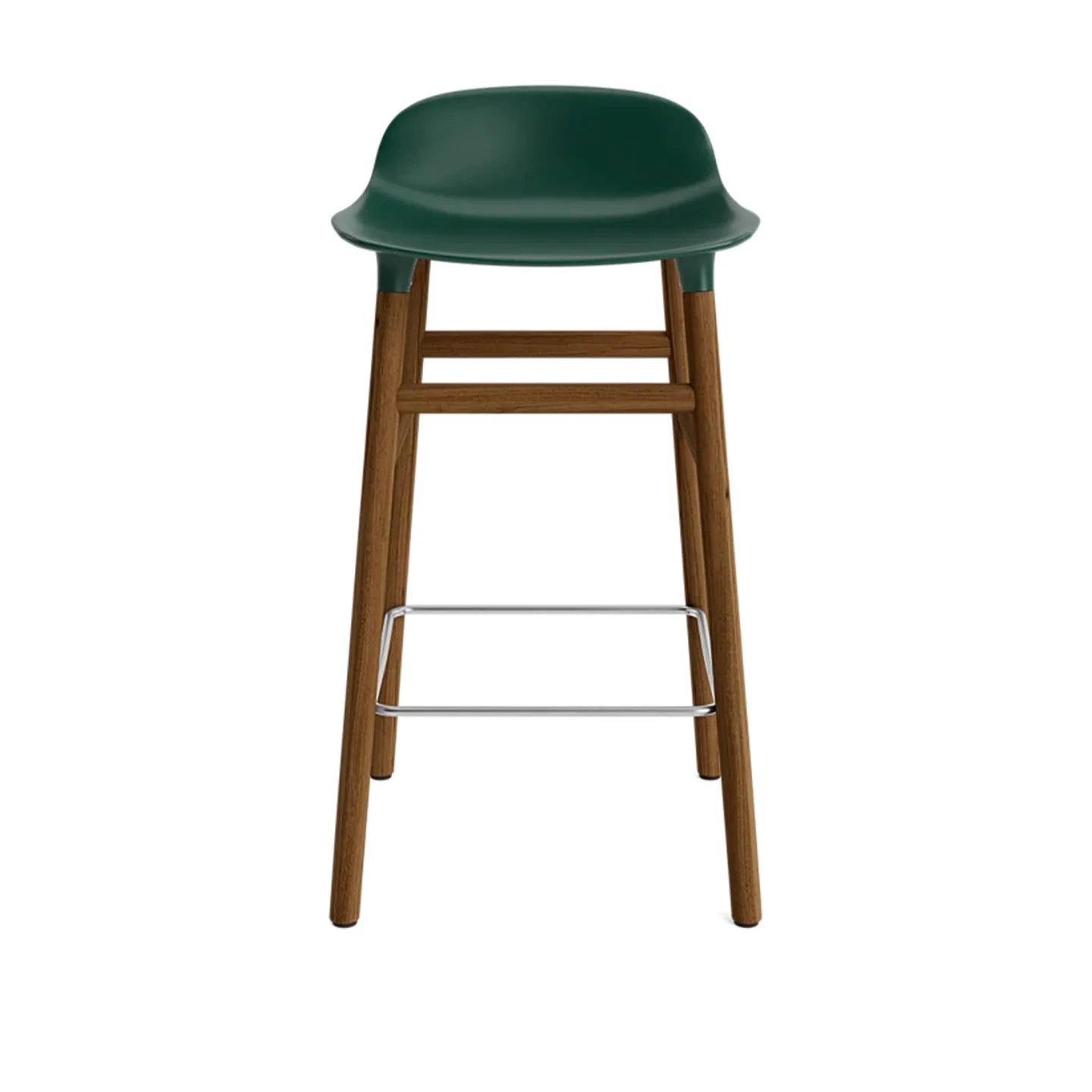 Normann Copenhagen - Form Barstool 65 cm Walnut Green - Barstolar - Simon Legald - Grön - Trä/Plast